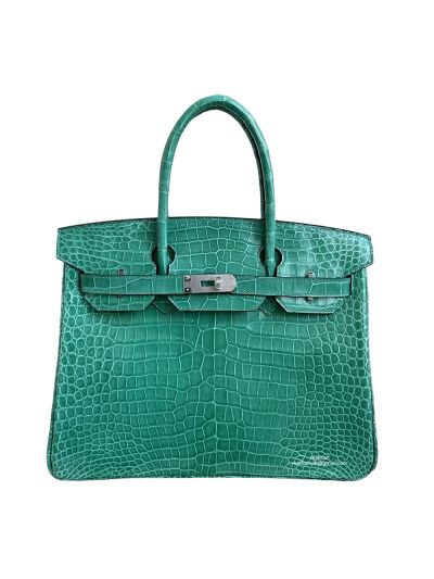 Hermes Birkin 30 Light Blue Crocodile Leather Tote Bag 30CM 524589