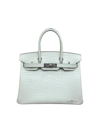 Hermes Birkin 30 Light Green Alligator Crocodile Leather Tote Bag 30CM 524939