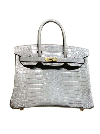 Hermes Birkin 30 Shinny Crocodile Leather Tote Bag 30CM 522256