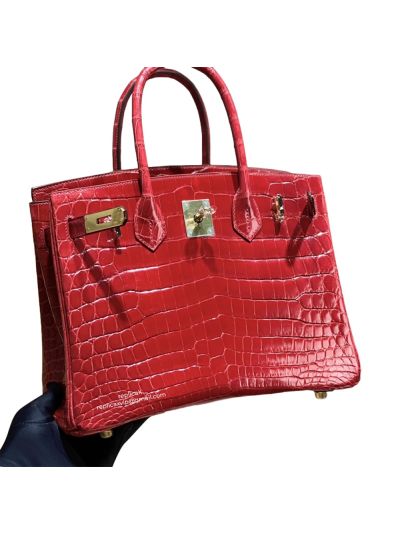Hermes Birkin 30 Shinny Crocodile Leather Tote Bag 30CM 522257