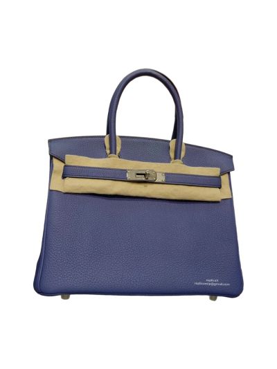 Hermes Birkin 30 Togo Leather Bag Blue 30CM 524412