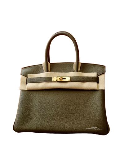 Hermes Birkin 30 Togo Leather Bag Green 30CM 524410