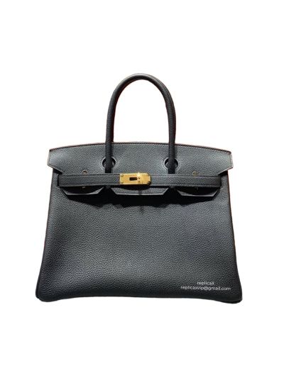 Hermes Birkin 30 Tote Bag Black Togo Calfskin Leather 522508