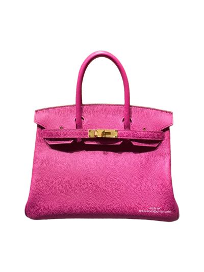 Hermes Birkin 30 Tote Bag Fuchsia Togo Calfskin Leather 522505