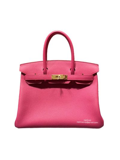 Hermes Birkin 30 Tote Bag Rose Togo Calfskin Leather 522509
