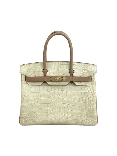 Hermes Birkin 30 Yellow Brown Alligator Crocodile Leather Tote Bag 30CM 524512