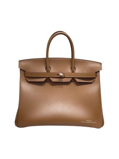 Hermes Birkin 35 Brown Box Leather Tote Bag 35CM 524771
