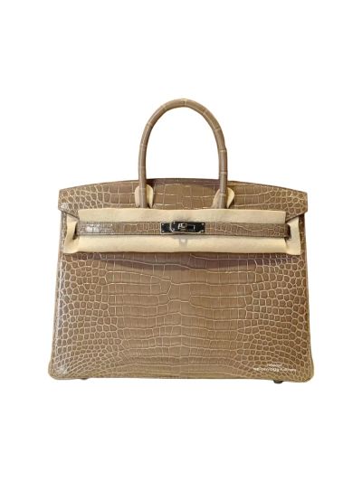 Hermes Birkin 35 Crocodile Leather Bag Gray 35CM 524418