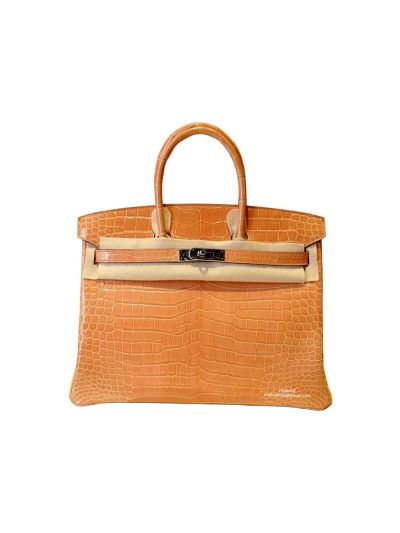 Hermes Birkin 35 Crocodile Leather Bag Orange 35CM 524417