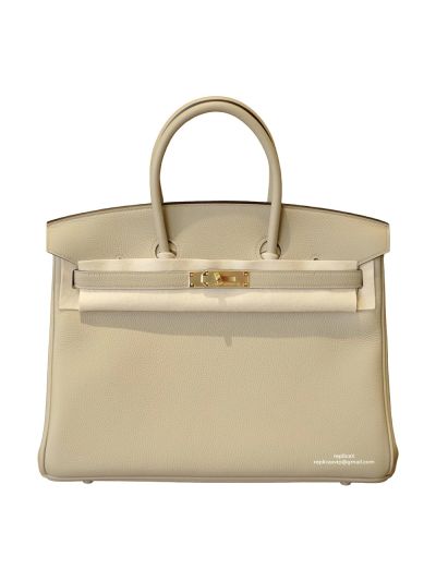 Hermes Birkin 35 Togo Leather Bag White 35CM 524421