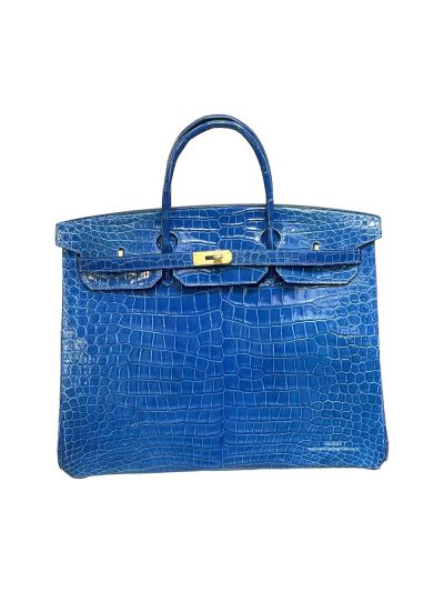 Hermes Birkin 40 Blue Crocodile Leather Bag 40C 524781