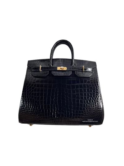 Hermes Birkin 40CM Black Crocodile Leather Bag 524356