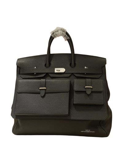 Hermes Birkin 50 HAC Caban Togo Limited Edition Multipocket Tote Bag Black 50CM 524724
