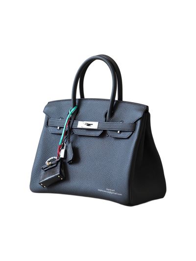 Hermes Birkin Bag Hermes VIP Birkin 25 Tote Bag Black Calfskin Leather Hand Stitched 522765