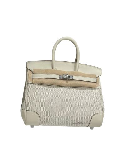 Hermes Birkin Cargo 25 Nata Swift and Ecru Amande Toile H Canvas Tote Bag White 25CM 524523