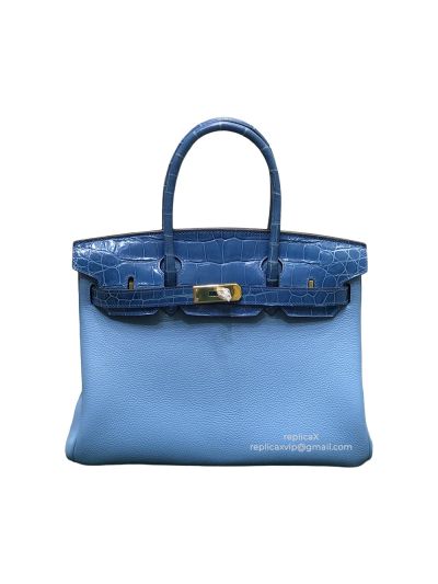 Hermes Birkin Crocodile with Calf Leather Tote Bag 25CM 30CM 522056
