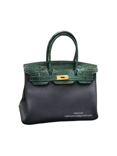 Hermes Birkin Crocodile with Calf Leather Tote Bag 25CM 30CM 522057