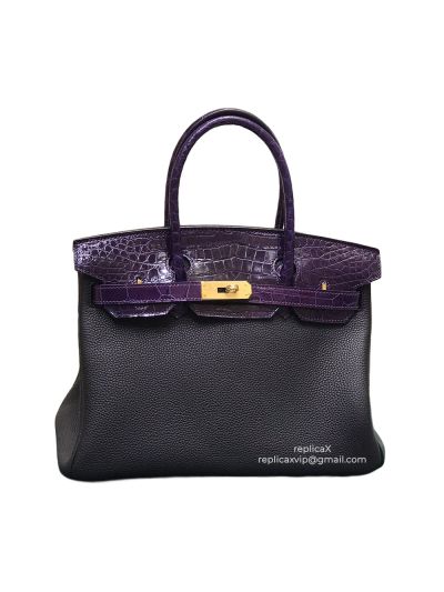 Hermes Birkin Crocodile with Calf Leather Tote Bag 25CM 30CM 522058