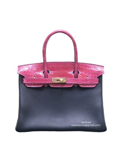 Hermes Birkin Crocodile with Calf Leather Tote Bag 25CM 30CM 522059