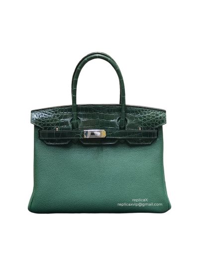 Hermes Birkin Crocodile with Calf Leather Tote Bag 25CM 30CM 522061