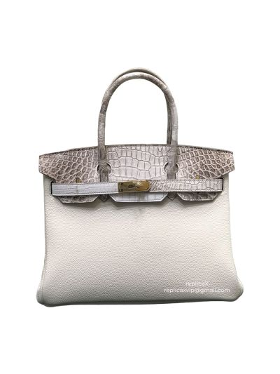 Hermes Birkin Crocodile with Calf Leather Tote Bag 25CM 30CM 522062