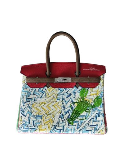 Hermes Birkin Hermes VIP Birkin 30 Tote Bag with Printed Red 522725