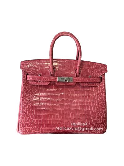 Hermes Birkin Original Crocodile Leather Stitched Tote Bag 25CM 521521