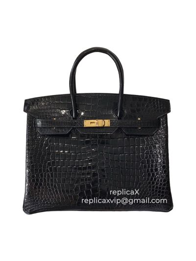 Hermes Birkin Original Crocodile Leather Stitched Tote Bag 25CM 521524
