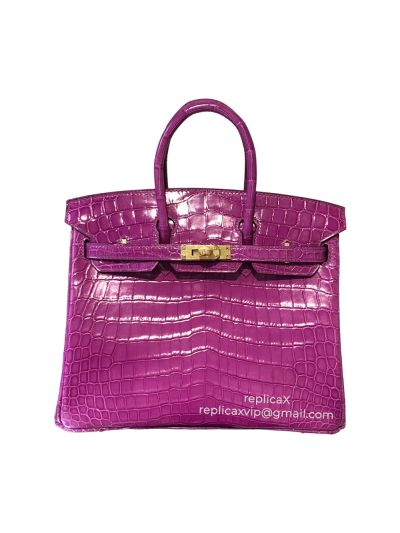 Hermes Birkin Original Crocodile Leather Stitched Tote Bag 25CM 521527