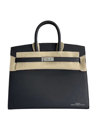 Hermes Birkin Sellier 25CM Epsom Leather Bag Black 524220