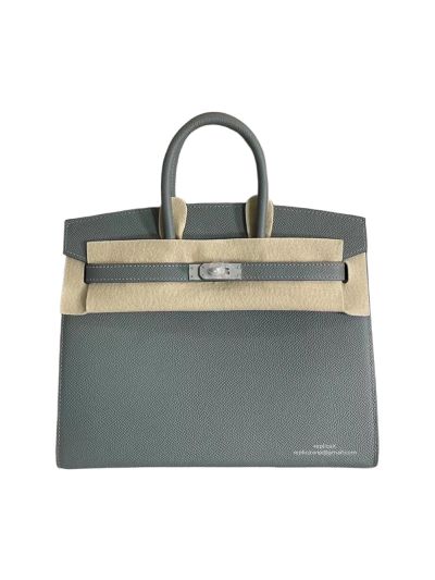 Hermes Birkin Sellier 25CM Epsom Leather Bag Gray 524227