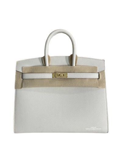 Hermes Birkin Sellier 25CM Epsom Leather Bag White 524216