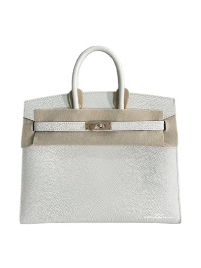Hermes Birkin Sellier 25CM Epsom Leather Bag White 524217