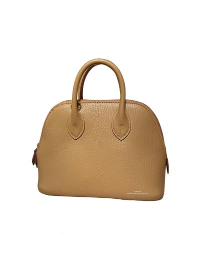 Hermes Bolide 18CM Mini Leather Bag Beige 524845