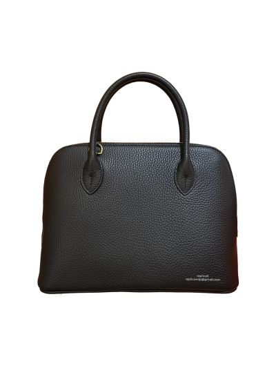 Hermes Bolide 25 Leather Shoulder Tote Crossbody Bag Black 525018