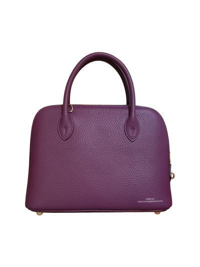 Hermes Bolide 25 Leather Shoulder Tote Crossbody Bag Purple 525022
