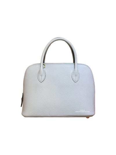 Hermes Bolide 25 Leather Shoulder Tote Crossbody Bag White 525024