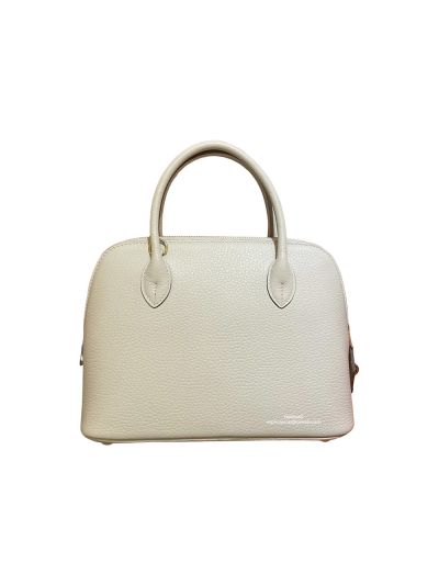 Hermes Bolide 25 Leather Shoulder Tote Crossbody Bag White 525025