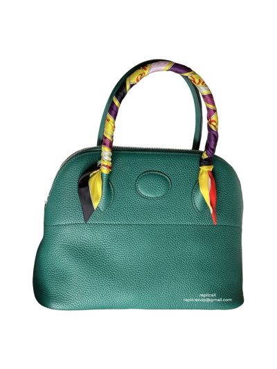 Hermes Bolide Bag Hermes VIP Bolide 2Way Bowling Tote Bag Green Clemence Leather 27CM 31CM 522737