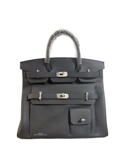 Hermes Caban Togo Leather Multi Pockets Birkin 40 HAC Tote Bag Black 40CM 524911