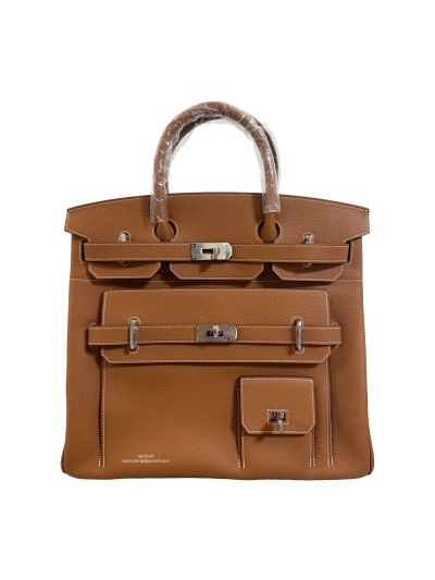 Hermes Caban Togo Leather Multi Pockets Birkin 40 HAC Tote Bag Brown 40CM 524909