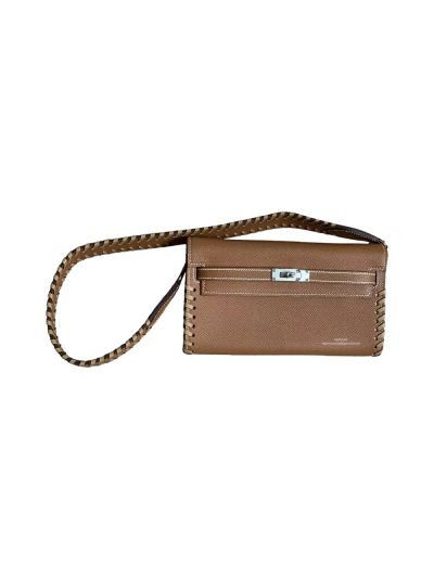 Hermes Classic Leather Kelly To Go Wallet Brown 524758