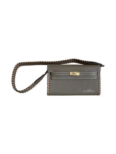 Hermes Classic Leather Kelly To Go Wallet Grey 524756