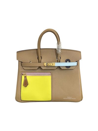 Hermes Colormatic Birkin 25 30 Tote Bag Brown Yellow 25CM 30CM 524662