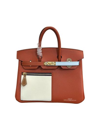 Hermes Colormatic Birkin 25 30 Tote Bag Red White 25CM 30CM 524660