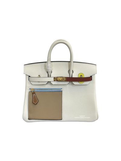 Hermes Colormatic Birkin 25 30 Tote Bag White Gray 25CM 30CM 524661