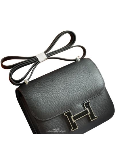  Hermes Constance 18 Black Epsom Leather Crossbody Bag 522655