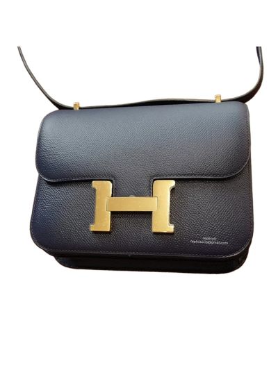 Hermes Constance 19 Epsom Leather Bag Navy Blue 19CM 524432