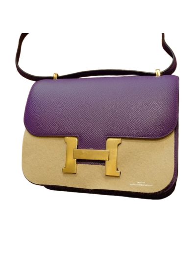 Hermes Constance 19 Epsom Leather Bag Purple 19CM 524436
