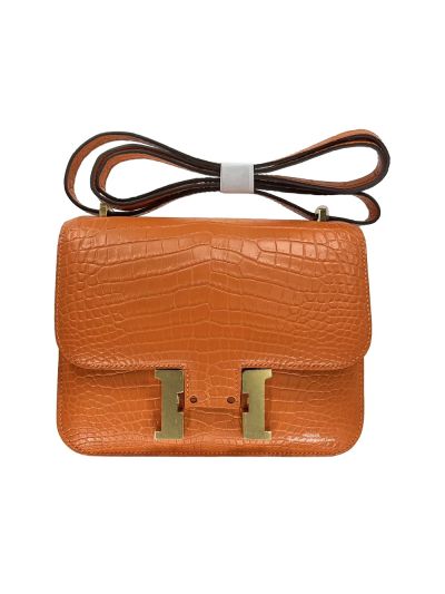 Hermes Constance 19CM Orange Crocodile Leather Bag 524330